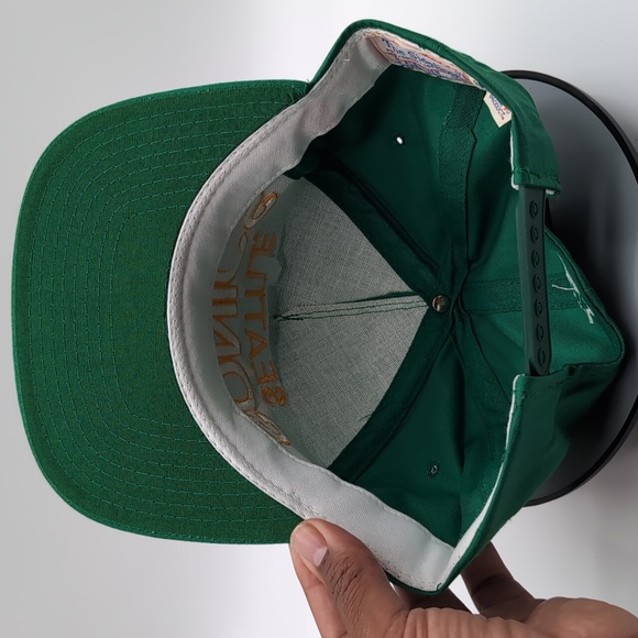 Starter| NWOT Vintage NBA Green Seattle Sonics Snap Back Green Brim - Picture 11 of 12